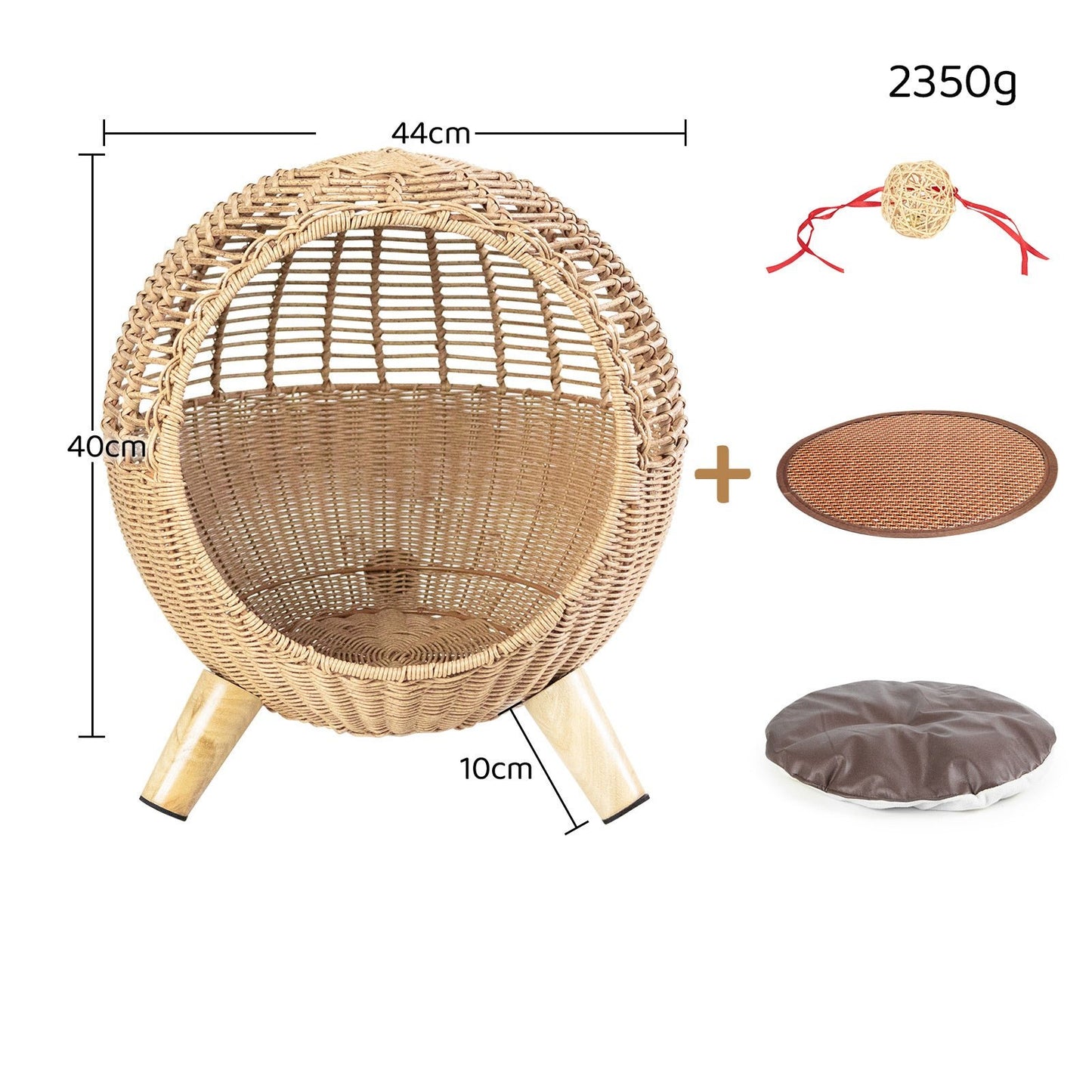 Midoora™ Rattan Cat Villa – 2 - in - 1 Climbing Frame & Cozy Bed for Cats - Midoora store