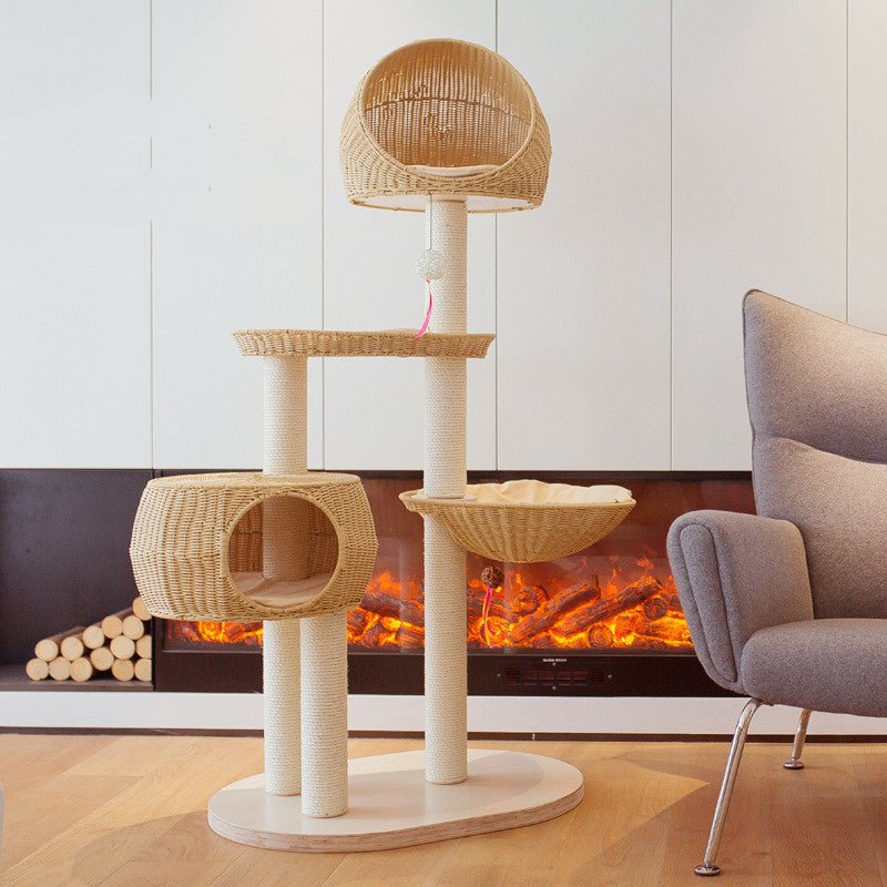 MIDOORA™ Multi - Layer Solid Wood Cat Tree - Midoora store