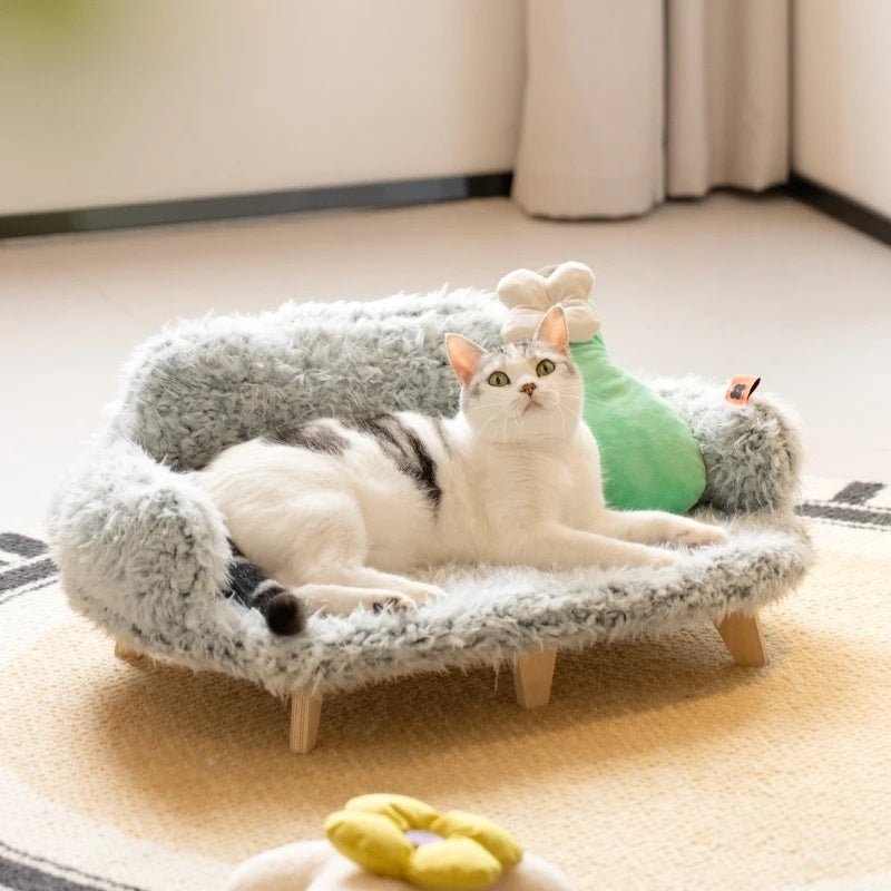 Midoora™ Wooden Luxury Pet Bed – for Cats & Small Dogs - Midoora store