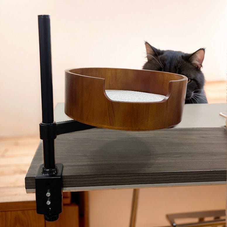 Midoora™ Floating Comfort Cat Nest – Round Suspended Bed for Desk & Shelf Corners - Midoora store