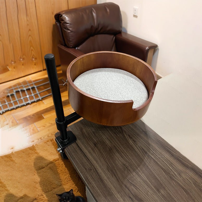 Midoora™ Floating Comfort Cat Nest – Round Suspended Bed for Desk & Shelf Corners - Midoora store