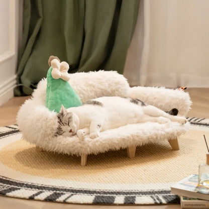 Midoora™ Wooden Luxury Pet Bed – for Cats & Small Dogs - Midoora store